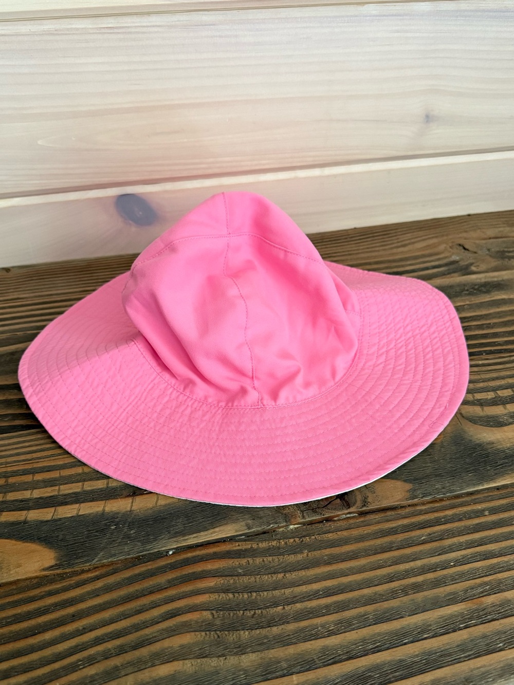 Carter's Toddler Reversible White /Pink Wide-Brim Sun Hat